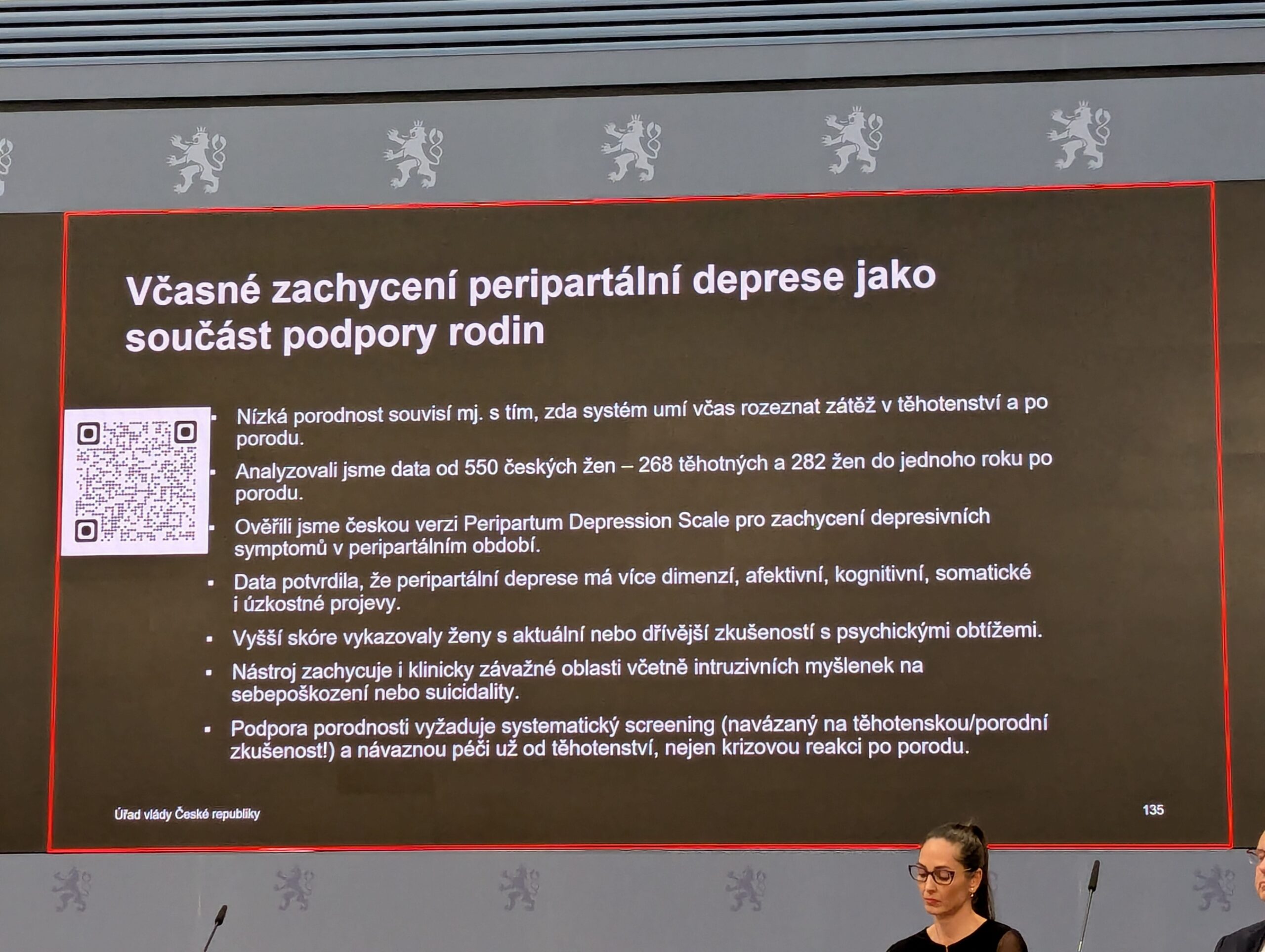 Prezentace výzkumu o poporodní depresi